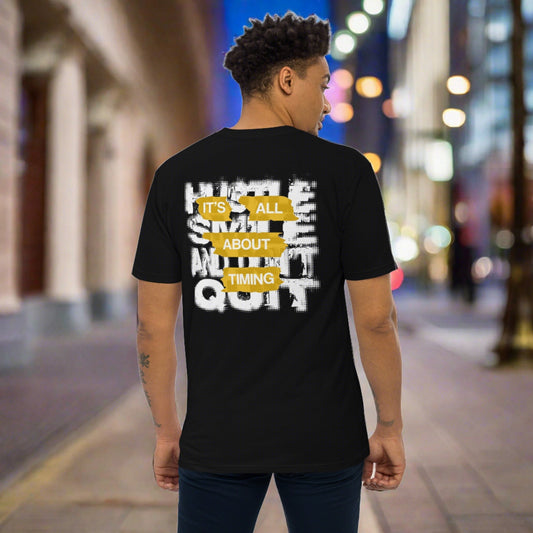 Male model wearing "Don't Quit" tee