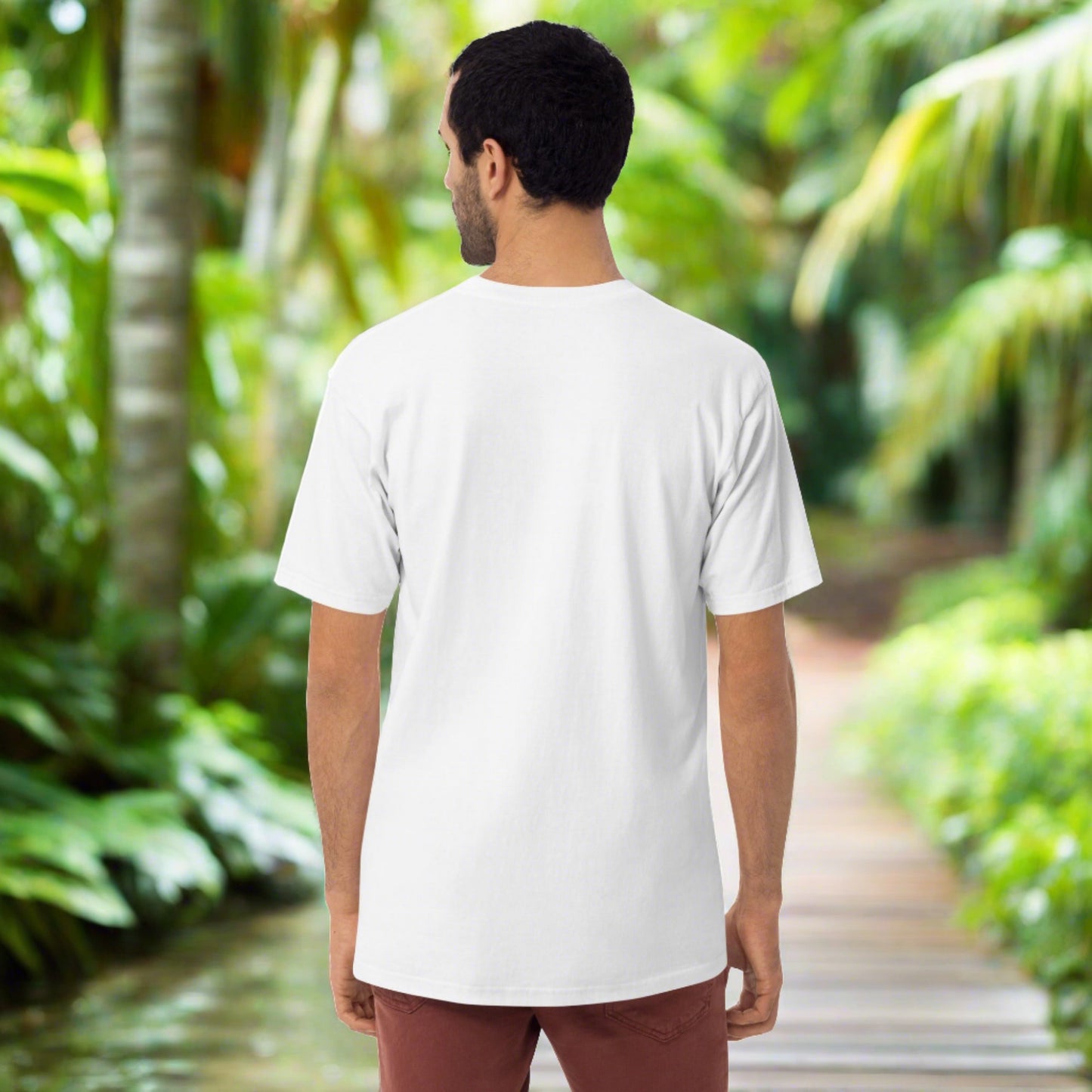 Unisex premium white "Paradise" tee